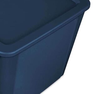 Sterilite 26 Gallon Multipurpose Latching Lid Storage Tote Containers for Home and Office Organization with Carry Handles, True Blue (16 Pack)