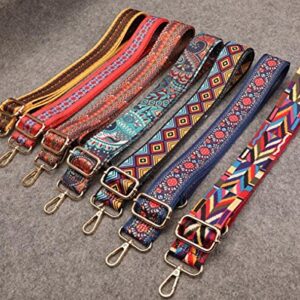 Purse Strap Replacement Guitar Style Multicolor Canvas Crossbody Strap for Handbags (37#)