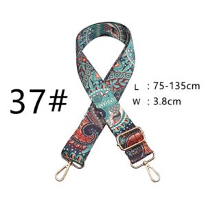 Purse Strap Replacement Guitar Style Multicolor Canvas Crossbody Strap for Handbags (37#)