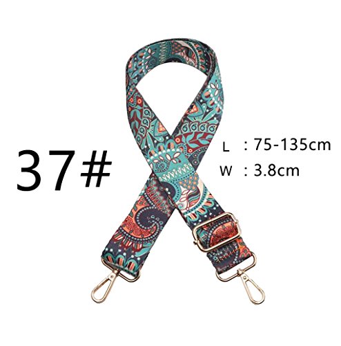 Purse Strap Replacement Guitar Style Multicolor Canvas Crossbody Strap for Handbags (37#)