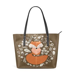 nander womens leather handbags fox leaves purses shoulder tote bags satchel