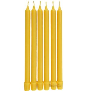 BCandle 100% Pure Beeswax Candles Organic Hand Made - 11 Inches Tall, 5/8 Inch Thick (Set of 6)