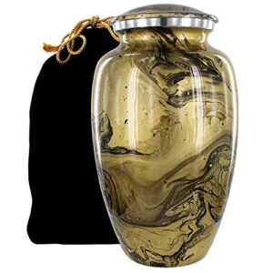 trupoint memorials cremation urns for human ashes – decorative urns, urns for human ashes female & male, urns for ashes adult female, funeral urns – golden, large