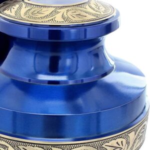 Trupoint Memorials Cremation Urns for Human Ashes - Decorative Urns, Urns for Human Ashes Female & Male, Urns for Ashes Adult Female, Funeral Urns - Blue, Large