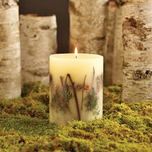 Rosy Rings Forest Round Botanical Candle 200 Hour Burn Time - Notes of Clary Sage, Creamy Sandal, White Musk Aromatherapy Candles, Woodsy Scent Aroma Luxury Candles, Long Lasting Candles Decor 6.5" H