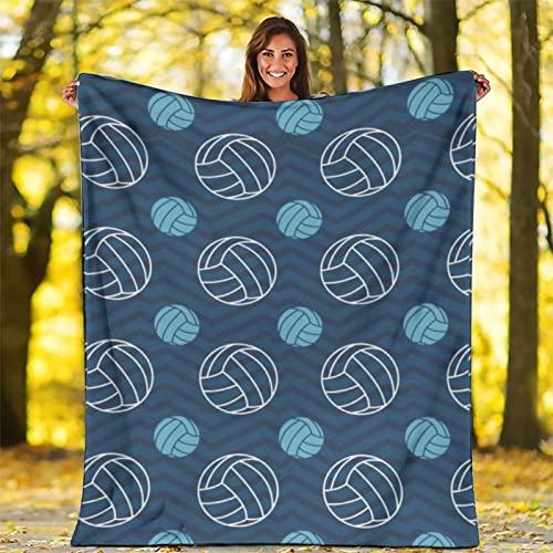 Throw Blankets Volleyball Blanket All Year Lightweight Blue Summer Blanket Soft Bed Blanket Breathable Cooling Blanket Travel Blanket for Women Men Cozy Luxury Blanket 80"x60"