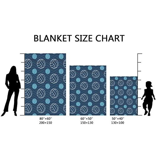 Throw Blankets Volleyball Blanket All Year Lightweight Blue Summer Blanket Soft Bed Blanket Breathable Cooling Blanket Travel Blanket for Women Men Cozy Luxury Blanket 80"x60"