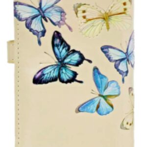 Shag Wear Butterflies Large Wallet for Women 7" Beige