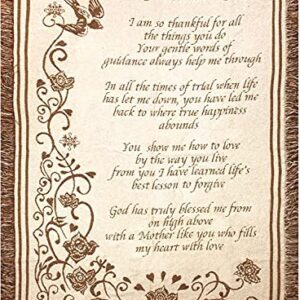 Manual 46 X 60-Inch Mother's Day Fringed 2.5-Layer Throw, Mother Poem