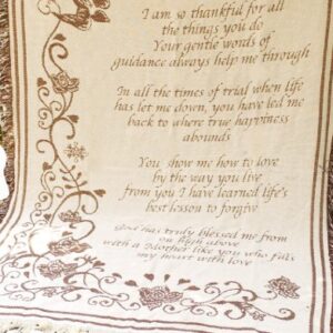 Manual 46 X 60-Inch Mother's Day Fringed 2.5-Layer Throw, Mother Poem