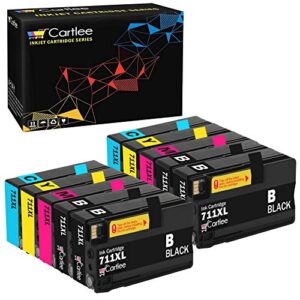 cartlee set of 10 compatible 711 711xl high yield ink cartridges for hp designjet t120 t520 printers