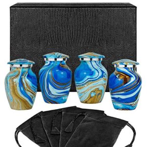 trupoint memorials cremation urns for human ashes – decorative urns, urns for human ashes female & male, urns for ashes adult female, funeral urns – ocean, 4 small keepsakes