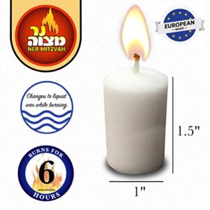 Ner Mitzvah 6 Hour Neironim Candles - Shabbat and Votive Wax Candle - 72 Count