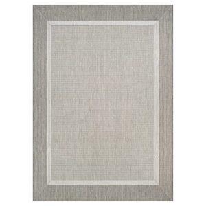 couristan recife stria texture indoor/outdoor area rug, 3’9″ x 5’5″, champagne-taupe