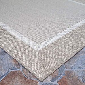 Couristan Recife Stria Texture Indoor/Outdoor Area Rug, 3'9" x 5'5", Champagne-Taupe