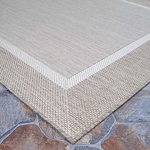 Couristan Recife Stria Texture Indoor/Outdoor Area Rug, 3'9" x 5'5", Champagne-Taupe