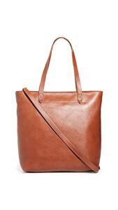 madewell women’s the zip-top medium transport tote, english saddle, tan, brown, one size