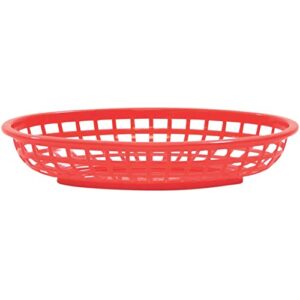 tablecraft 1074r red 9-3/8″ x 6″ oval basket – dozen