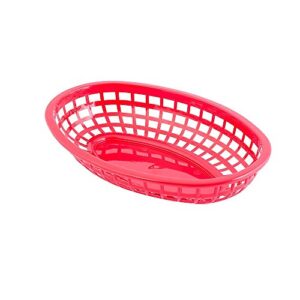 TableCraft 1074R Red 9-3/8" x 6" Oval Basket - Dozen