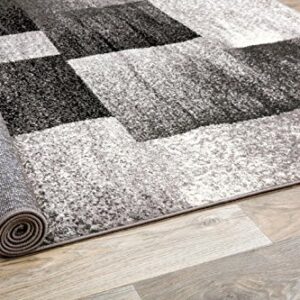 Rugshop Modern Distressed Boxes Area Rug 5' x 7' Gray