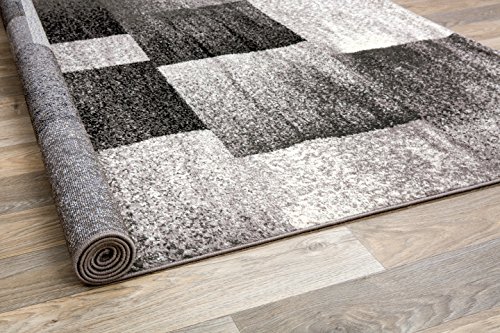 Rugshop Modern Distressed Boxes Area Rug 5' x 7' Gray