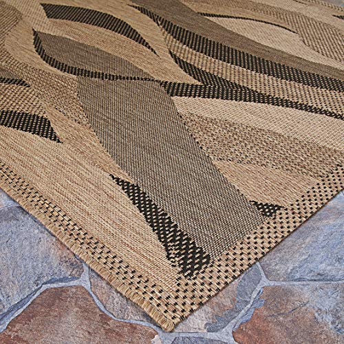 Couristan Recife Seagrass Indoor/Outdoor Area Rug, 7'6", Natural-Black