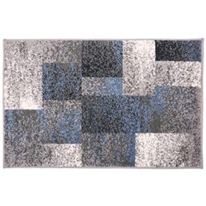 rugshop modern distressed boxes area rug 2′ x 3′ blue