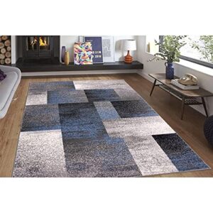 Rugshop Modern Distressed Boxes Area Rug 2' x 3' Blue