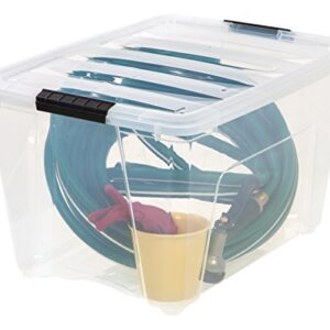 IRIS USA 588335, TB-56D, 53 Quart Storage Tote, 3 Pack, Clear, 3 Count