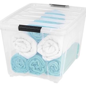 IRIS USA 588335, TB-56D, 53 Quart Storage Tote, 3 Pack, Clear, 3 Count