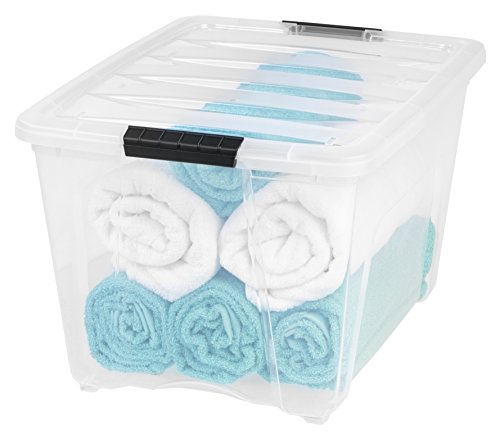 IRIS USA 588335, TB-56D, 53 Quart Storage Tote, 3 Pack, Clear, 3 Count