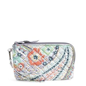 Vera Bradley Women's Cotton Wristlet With RFID Protection, Citrus Paisley - Recycled Cotton, One Size