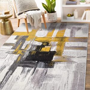 rugshop contemporary modern abstract area rug 5′ x 7′ gold