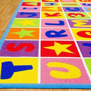 Champion Rugs Kids Area Rug ALPHABET Learning/ Playtime Carpet (8 Feet X 10 Feet)