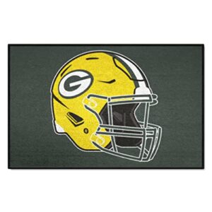 fanmats 5757 green bay packers starter mat accent rug – 19in. x 30in. | sports fan home decor rug and tailgating mat – packers helmet logo