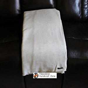 Himalayan Cashmere Throw,Natural Cashmere Blanket 54" x 108",Hand Made in Nepal