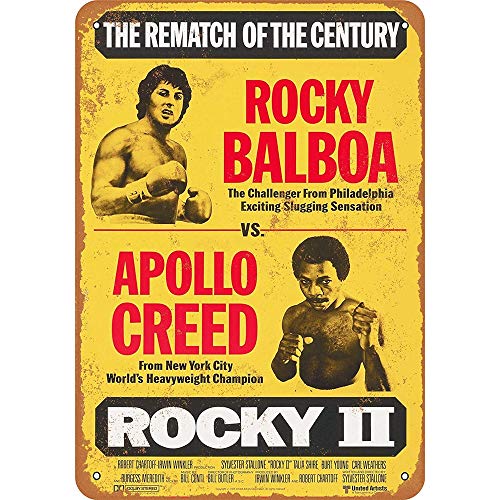 12" x 8" Gym Metal Sign, 1979 Rocky Balboa vs. Apollo Creed, The Rematch of The Century, Vintage Look Reproduction