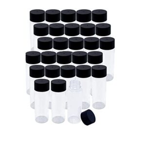 upper midland products 10oz empty plastic sensory bottles with black lids, 14 pk round clear plastic water bottles bpa free for tea juice smoothie water milk