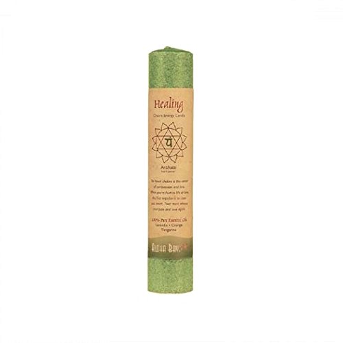 Aloha Bay Chakra Pillar Candle, 8-Inch, Green, 8