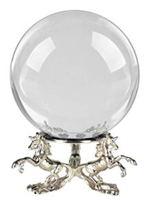 amlong crystal clear crystal ball 150mm (6 inch) with unicorn stand and gift package for decorative ball, lensball photography, gazing divination or feng shui, and fortune telling ball