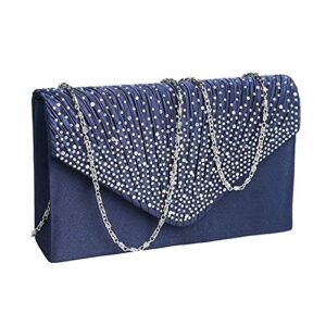 groupcow new ladies evening handbags bridal wedding bag handbag (navy blue)