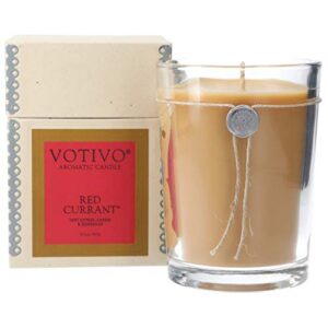 votivo red currant 16.2 oz aromatic large candle | soy wax blend | luxury glass jar scented candle & box | candles for home scented | candle gifts | long burning & highly scented