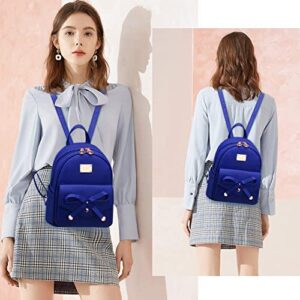 Girls Leather Mini Backpack Purse Cute Bowknot Fashion Small Backpack Purses for Teen Women, Hotpink