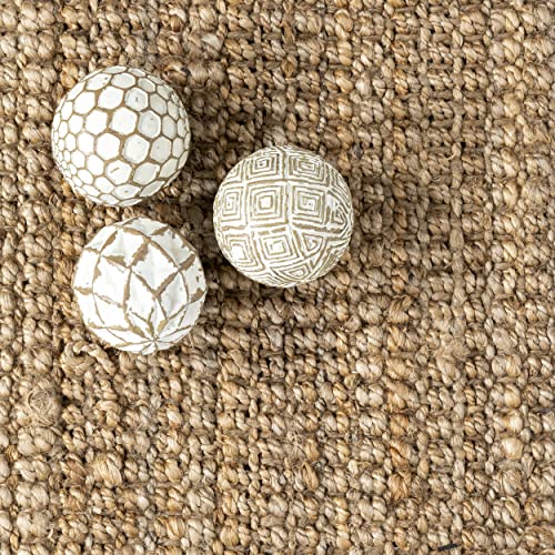 nuLOOM Raleigh Hand Woven Wool Area Rug, 5 ft x 8 ft, Natural