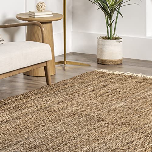 nuLOOM Raleigh Hand Woven Wool Area Rug, 5 ft x 8 ft, Natural