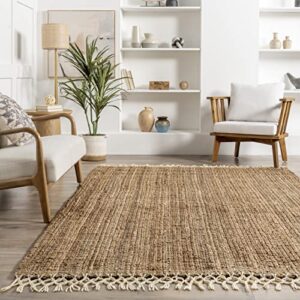 nuLOOM Raleigh Hand Woven Wool Area Rug, 5 ft x 8 ft, Natural