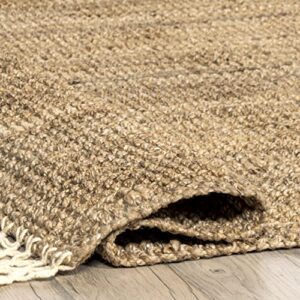 nuLOOM Raleigh Hand Woven Wool Area Rug, 5 ft x 8 ft, Natural