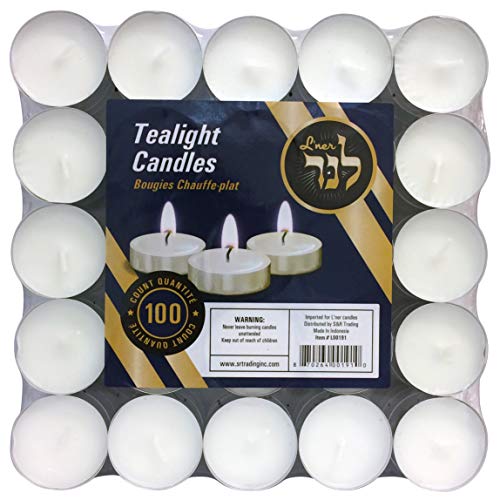 L'ner Tea Light Candles – Set of 100 Unscented Candles – Burns Aprx. 3.5 Hour – Party Candles – Tea Light Ambience Candles – Restaurant Decorations