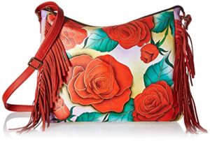 anna by anuschka large hobo shoulder bag, romantic rose
