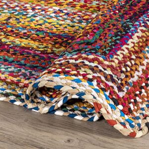 NuLOOM Tammara Bohemian Hand Braided Area Rug, 3' x 5' Oval, Multi